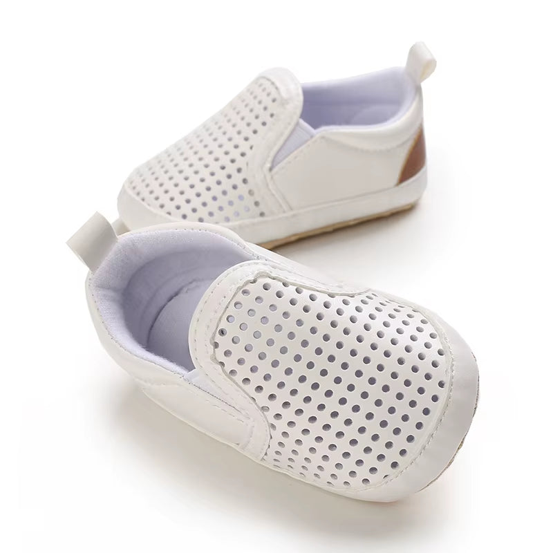 Baby Baptism Shoes for Boy Newborn White Baby Causal Shoes Soft Sole Antiskid Baby Boy Shoes Toddler Infant Baby Walker Shoes