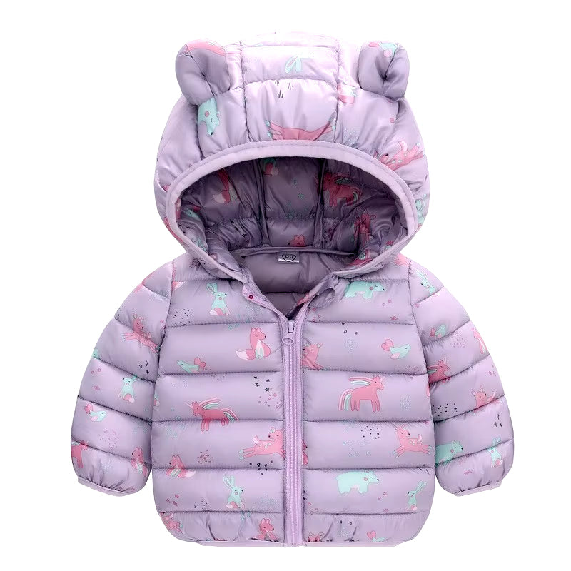 Hooded Lightweight down Jackets Children Boy Girl Baby Coat Autumn Winter Outerwear Casual Clothing Kids Christmas Birthday Gift