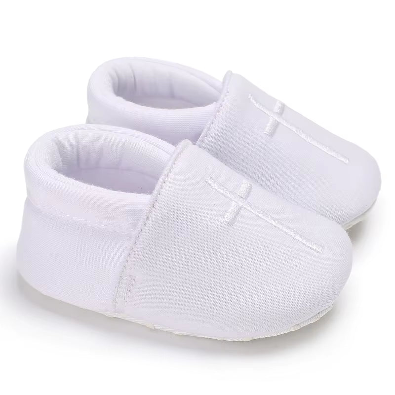 Baby Baptism Shoes for Boy Newborn White Baby Causal Shoes Soft Sole Antiskid Baby Boy Shoes Toddler Infant Baby Walker Shoes