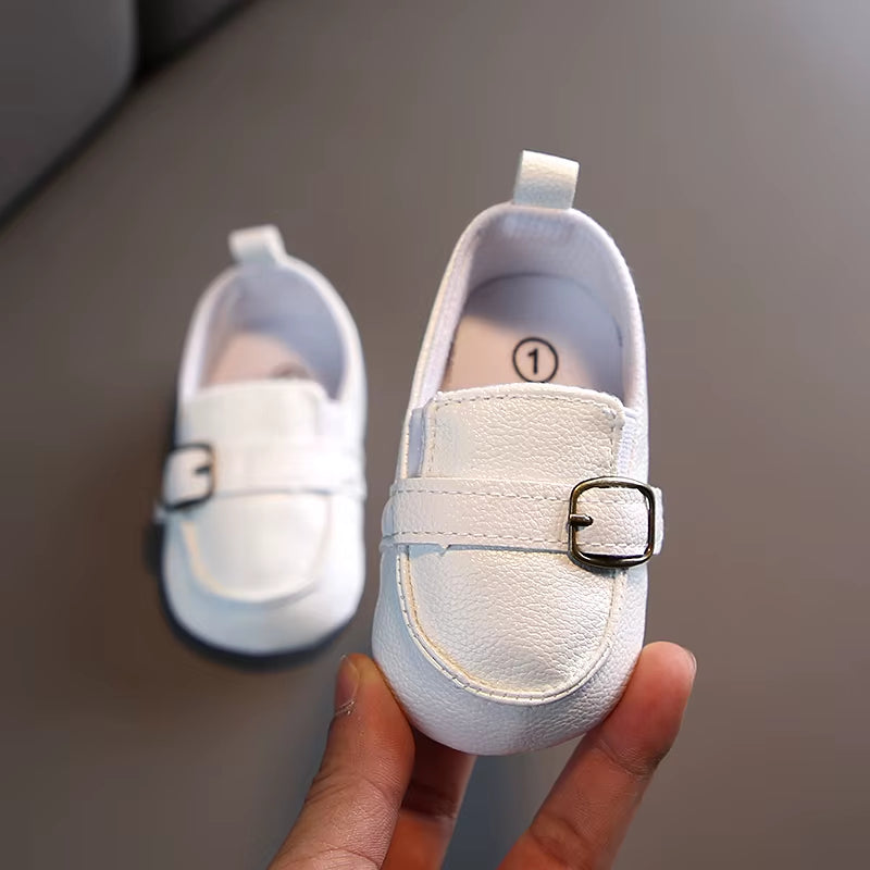 Baby Baptism Shoes for Boy Newborn White Baby Causal Shoes Soft Sole Antiskid Baby Boy Shoes Toddler Infant Baby Walker Shoes