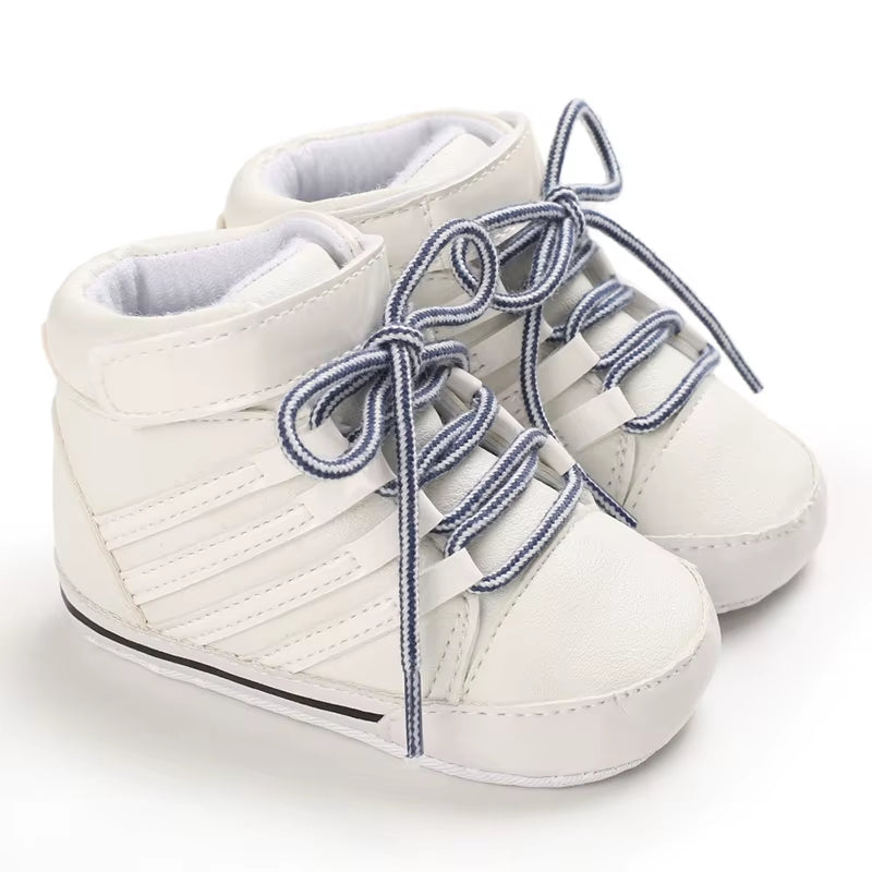 Baby Baptism Shoes for Boy Newborn White Baby Causal Shoes Soft Sole Antiskid Baby Boy Shoes Toddler Infant Baby Walker Shoes