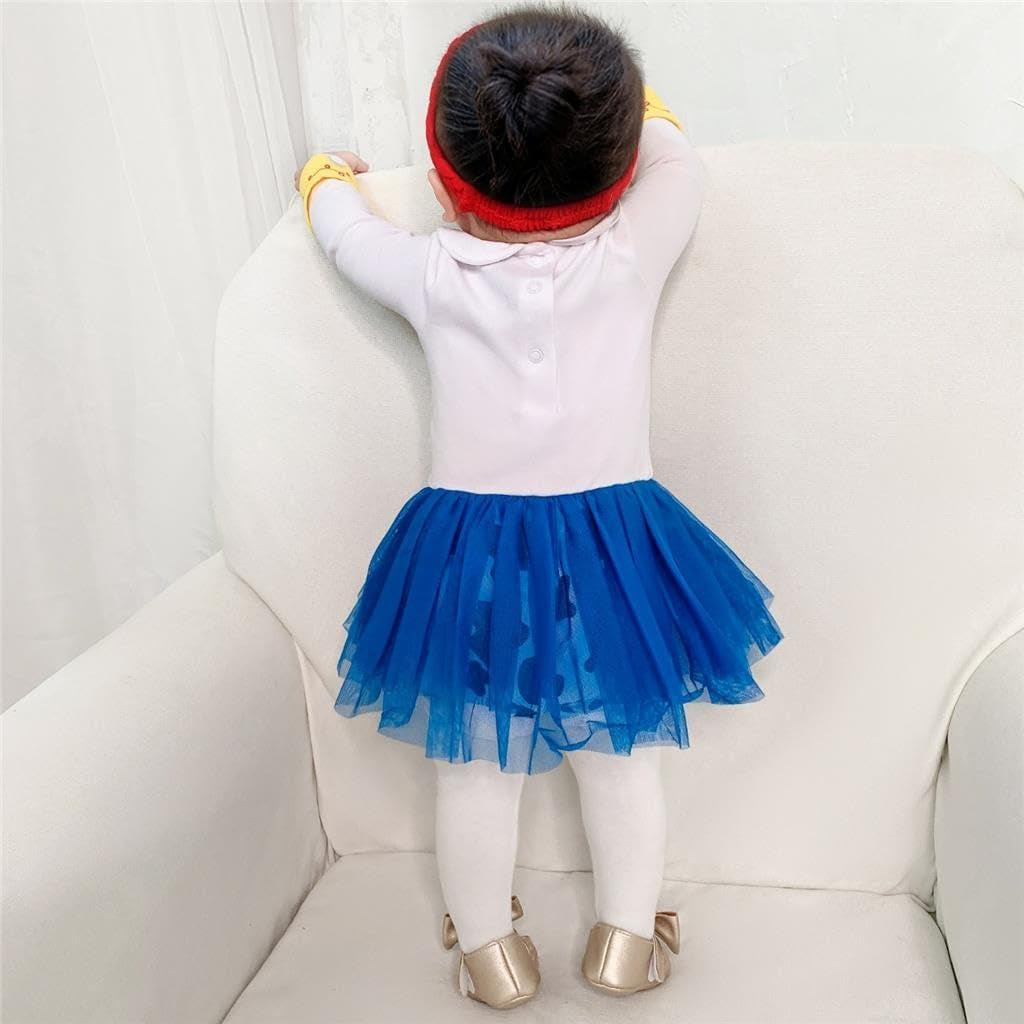 Princess Onesie Romper Fancy Dress Costume Halloween Birthday Bodysuit Outfit with Headband for Infant Baby Girl