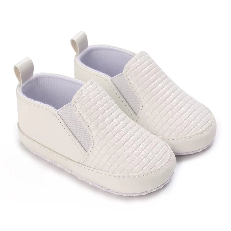 Baby Baptism Shoes for Boy Newborn White Baby Causal Shoes Soft Sole Antiskid Baby Boy Shoes Toddler Infant Baby Walker Shoes
