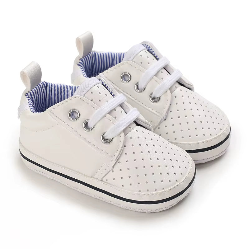 Baby Baptism Shoes for Boy Newborn White Baby Causal Shoes Soft Sole Antiskid Baby Boy Shoes Toddler Infant Baby Walker Shoes