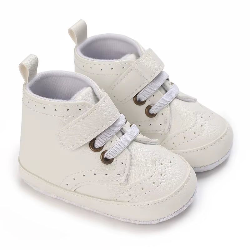 Baby Baptism Shoes for Boy Newborn White Baby Causal Shoes Soft Sole Antiskid Baby Boy Shoes Toddler Infant Baby Walker Shoes