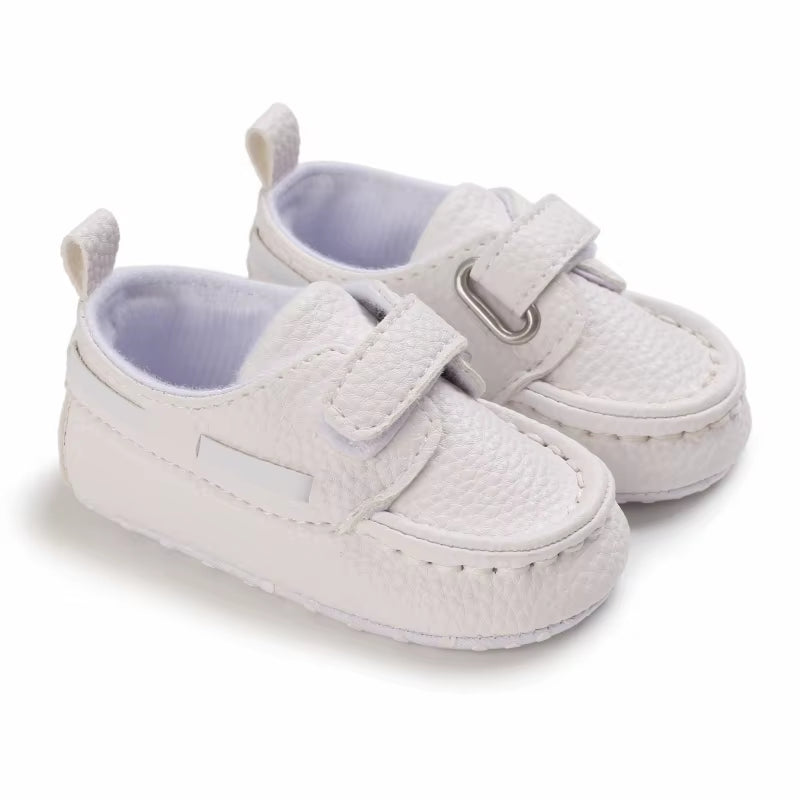 Baby Baptism Shoes for Boy Newborn White Baby Causal Shoes Soft Sole Antiskid Baby Boy Shoes Toddler Infant Baby Walker Shoes