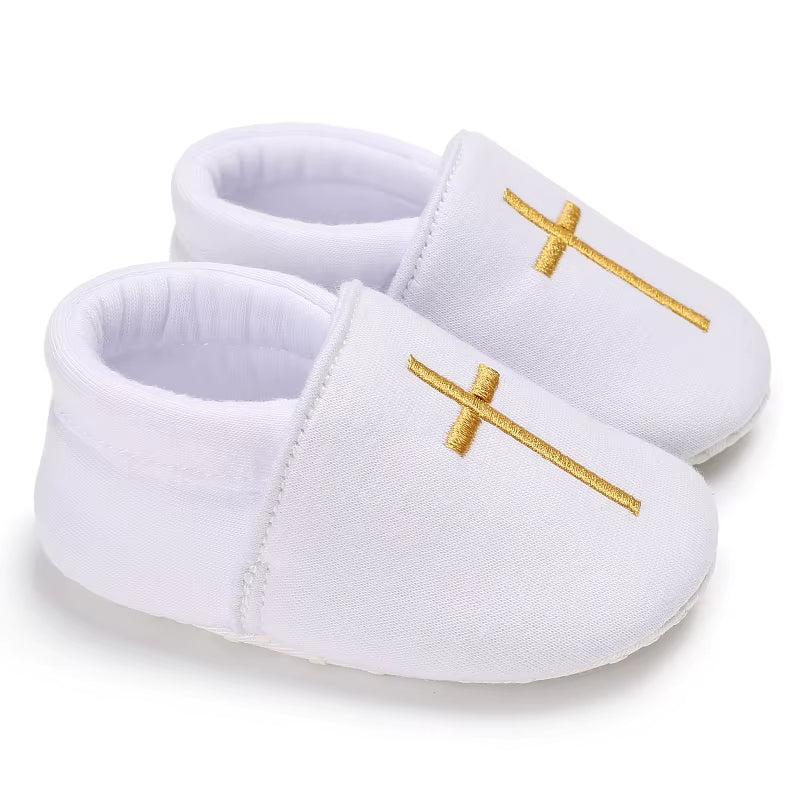 Baby Baptism Shoes for Boy Newborn White Baby Causal Shoes Soft Sole Antiskid Baby Boy Shoes Toddler Infant Baby Walker Shoes