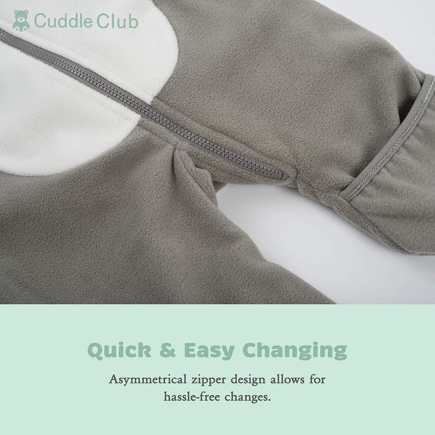 Cozy Fleece Bunting - Baby & Toddler Kids Fleece Bodysuit with Elastic Waist – Hooded One Piece Jumpsuit