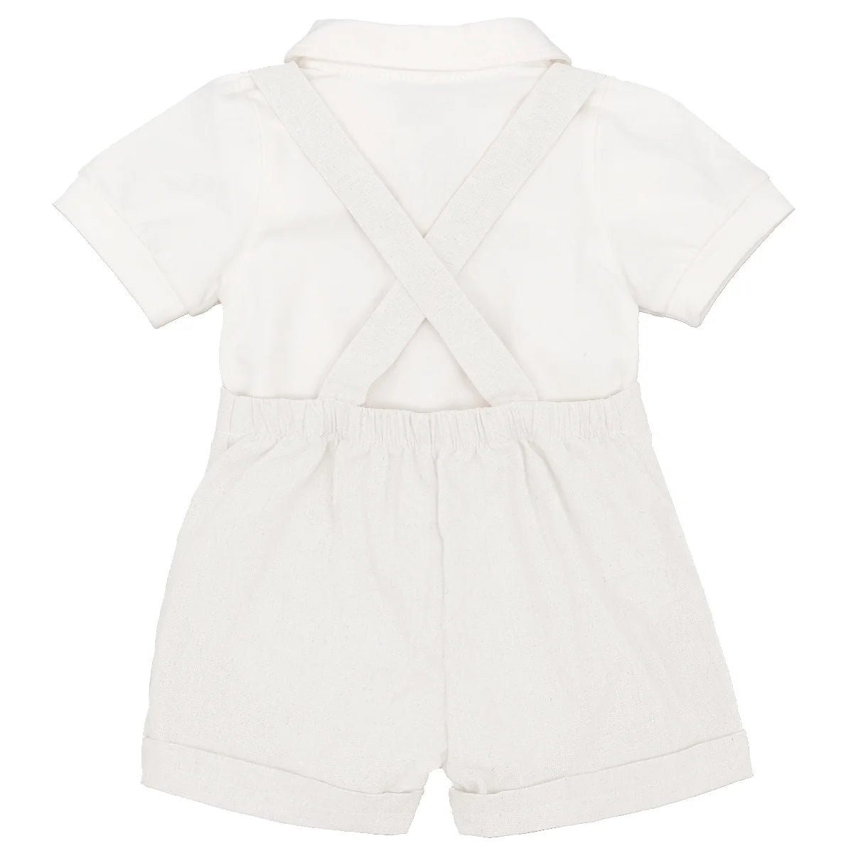 Baby Boys Formal 1St Birthday Onesie Gentleman Outfits Wedding Suit Cake Smash Bowtie Romper Suspenders Short Pants Baptism Christening Clothes 18-24 Months White
