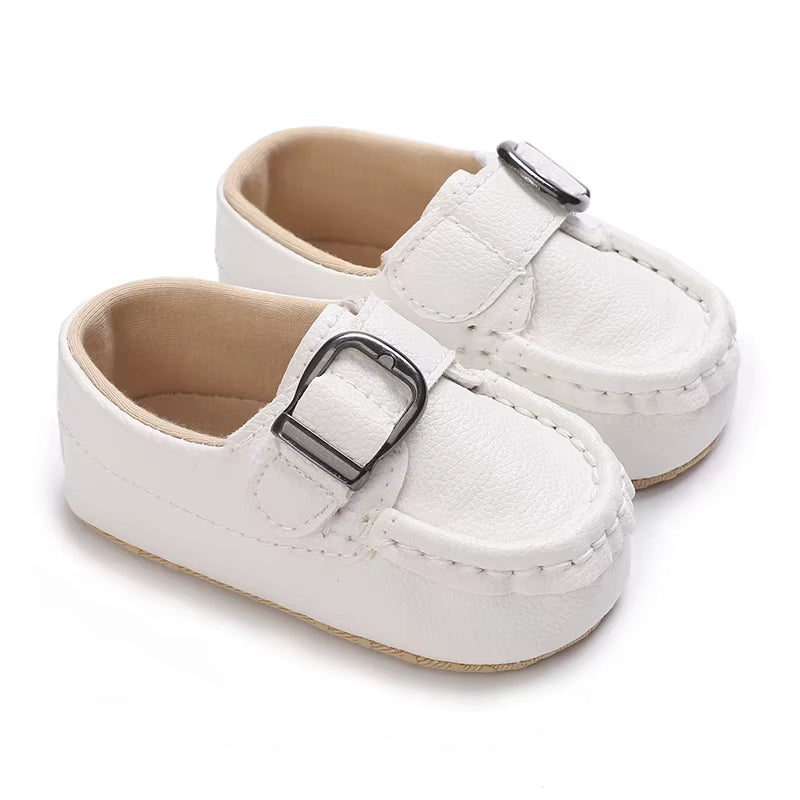 Baby Baptism Shoes for Boy Newborn White Baby Causal Shoes Soft Sole Antiskid Baby Boy Shoes Toddler Infant Baby Walker Shoes