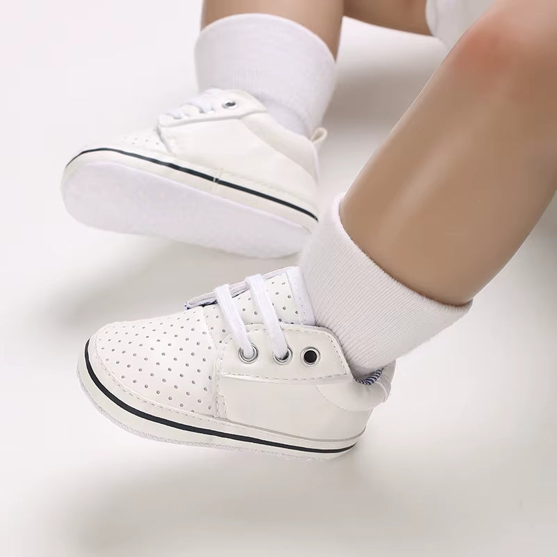 Baby Baptism Shoes for Boy Newborn White Baby Causal Shoes Soft Sole Antiskid Baby Boy Shoes Toddler Infant Baby Walker Shoes