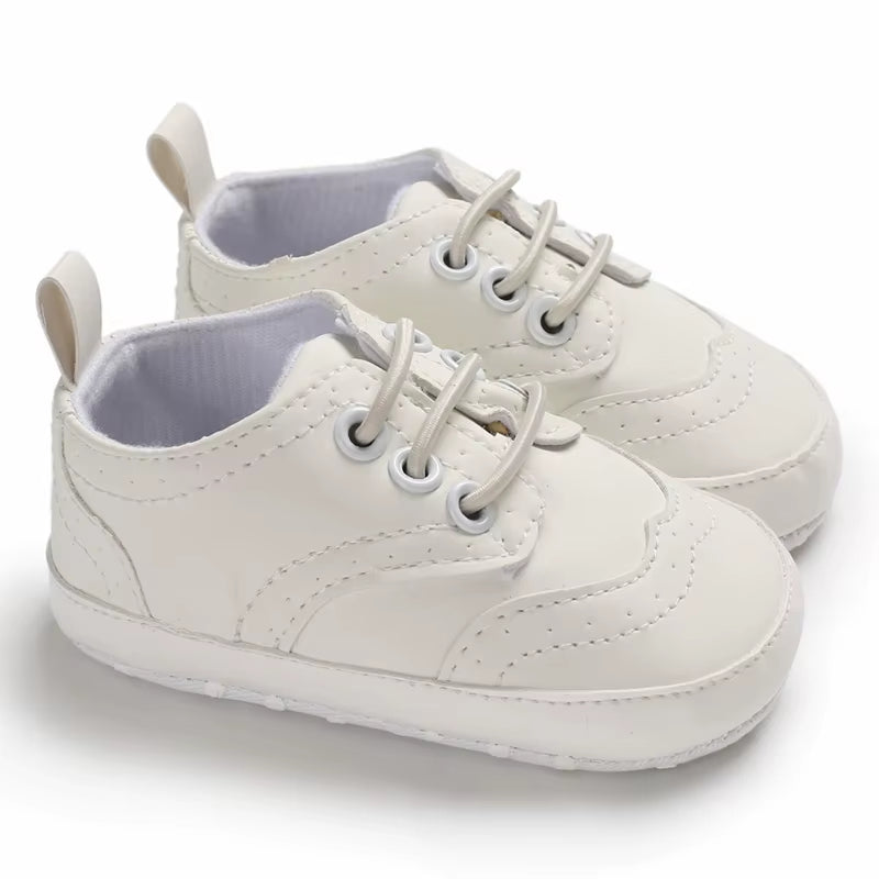 Baby Baptism Shoes for Boy Newborn White Baby Causal Shoes Soft Sole Antiskid Baby Boy Shoes Toddler Infant Baby Walker Shoes