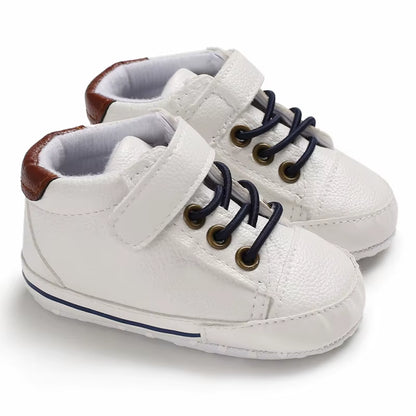 Baby Baptism Shoes for Boy Newborn White Baby Causal Shoes Soft Sole Antiskid Baby Boy Shoes Toddler Infant Baby Walker Shoes