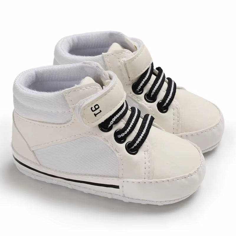 Baby Baptism Shoes for Boy Newborn White Baby Causal Shoes Soft Sole Antiskid Baby Boy Shoes Toddler Infant Baby Walker Shoes